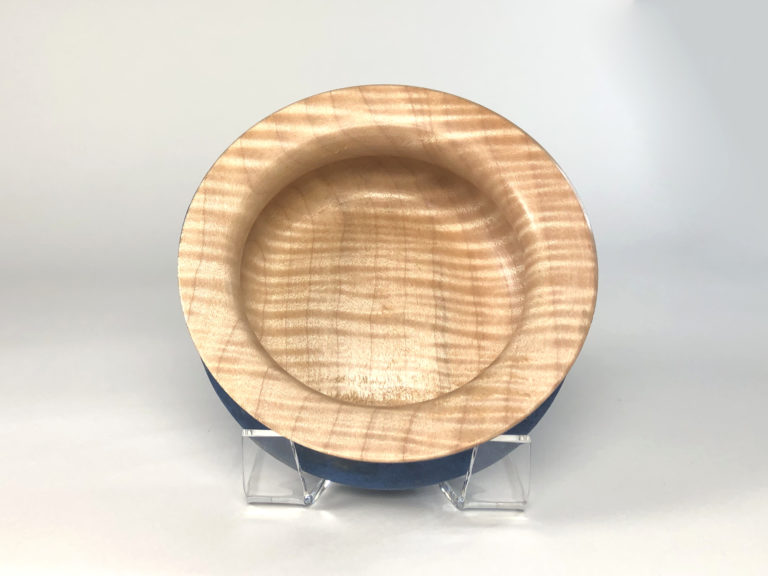 Top view of Tiger Maple Turned Vessel